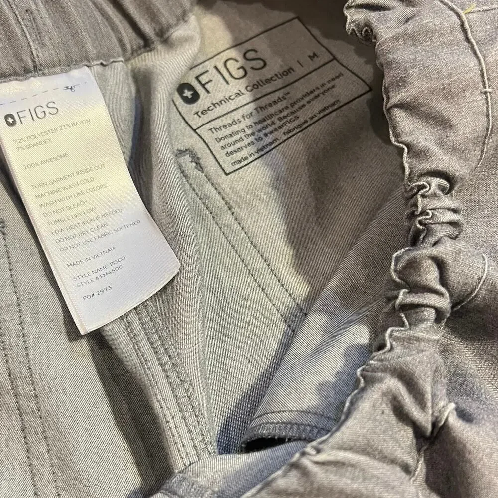 Figs Men’s Scrub Pants Size Med Graphite Cairo Pisco Axim Cargo Medical Uniform
